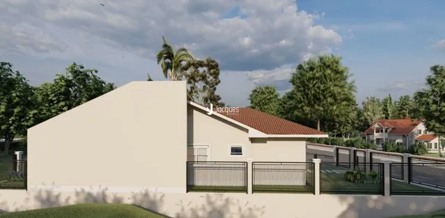 Fachada externa de uma residência em Lajeado, Brasil.