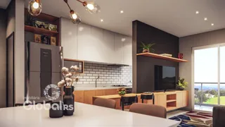 Foto de uma cozinha moderna com armários e eletrodomésticos em Lajeado.
