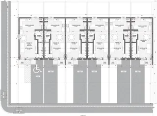 Planta baixa de um conjunto de apartamentos em Lajeado, Brasil.