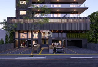 Fachada moderna de um edifício residencial em Lajeado, Brasil.