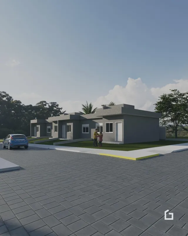 Fachada moderna de uma residência em Lajeado, Brasil.