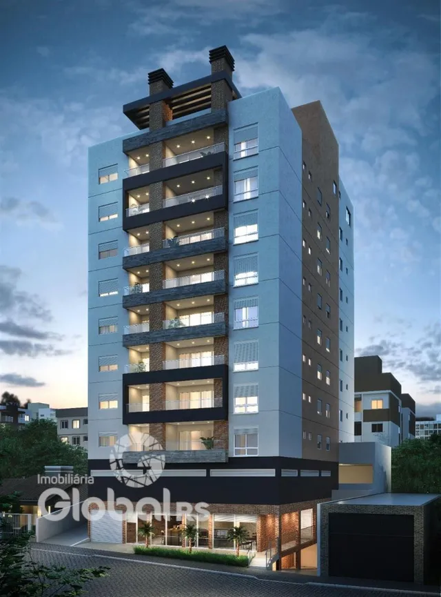 Fachada de um prédio residencial moderno em Lajeado, Brasil.