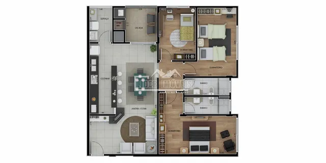 Apartamento com 3 dormitórios, foto 5