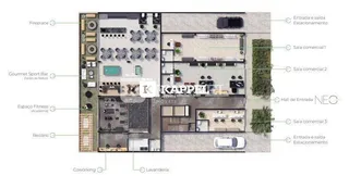 Planta baixa de um imóvel residencial mostrando a disposição dos cômodos.