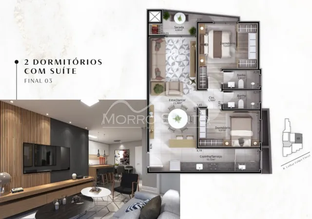 Apartamento com 2 dormitórios, foto 3