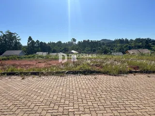 Vista da propriedade com vegetação e árvores ao fundo.