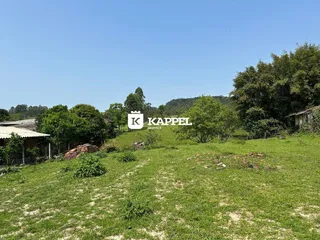 Vista externa de um terreno com vegetação e campo aberto.
