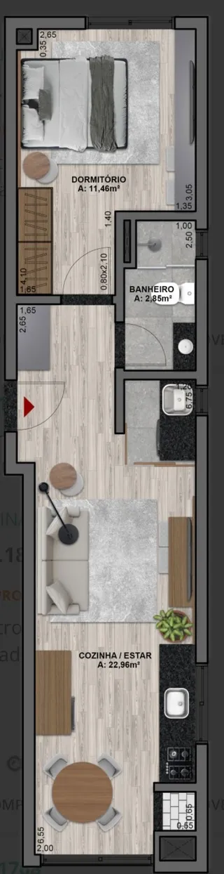 Apartamento com 1 dormitório, foto 8