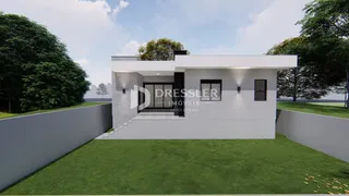 Fachada moderna de uma casa em Lajeado, Brasil, com jardim gramado.