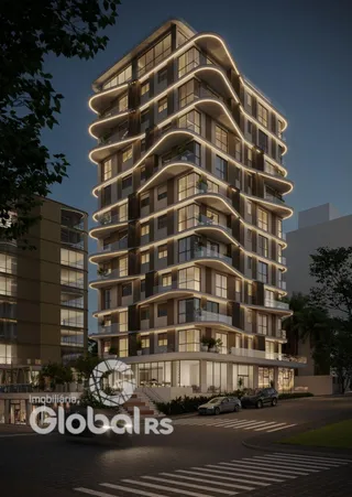 Fachada moderna de um edifício residencial em Lajeado, Brasil.