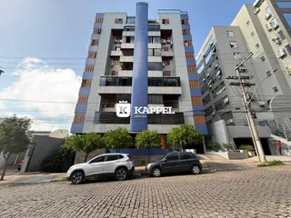 Fachada de um prédio residencial moderno em Lajeado, Brasil.