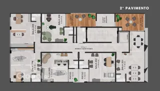 Planta do segundo pavimento de uma residência em Lajeado.