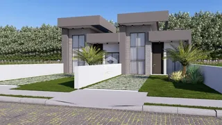 Fachada de uma casa moderna em Lajeado, Brasil.