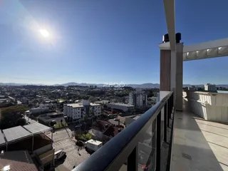 Vista panorâmica da paisagem urbana de Lajeado, Brasil, vista de um terraço.