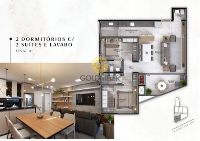Apartamento com 2 dormitórios, foto 2