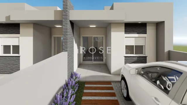 Fachada moderna de uma residência em Lajeado, Brasil.