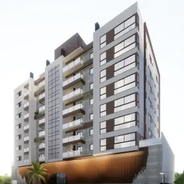 Foto da fachada de um prédio residencial moderno em Lajeado, Brasil.