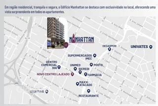 Mapa de localização do Edifício Manhattan em Lajeado, Brasil.