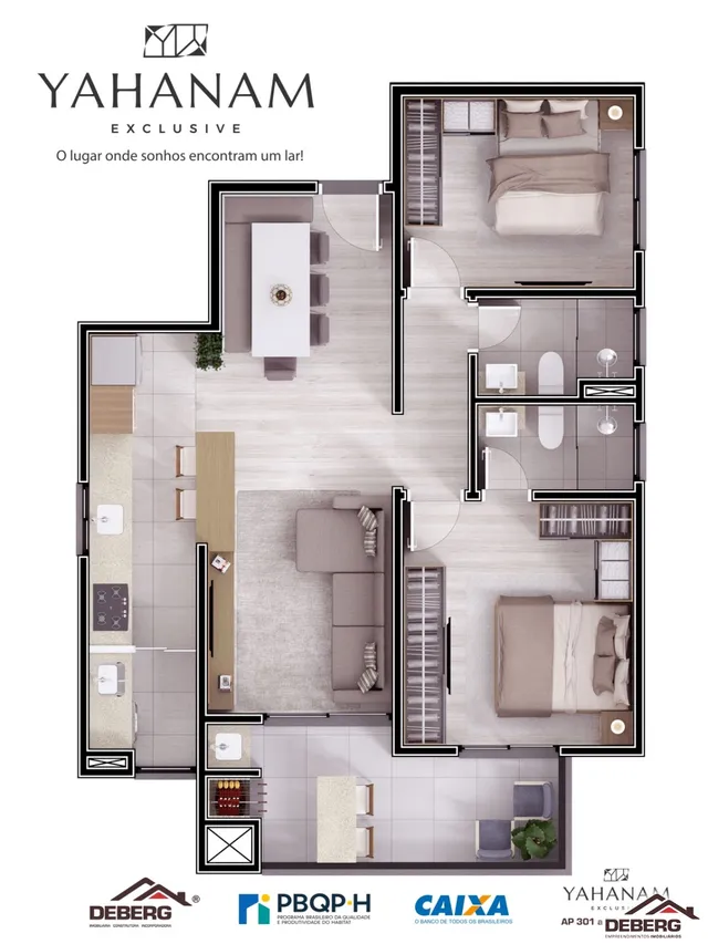 Apartamento com 2 dormitórios