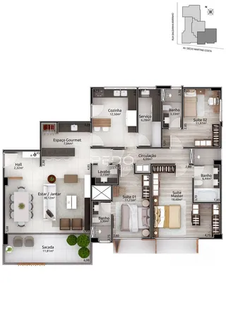 Apartamento com 3 dormitórios, foto 63