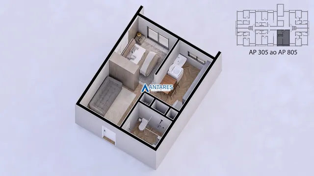 Imóvel com 1 dormitório, foto 3
