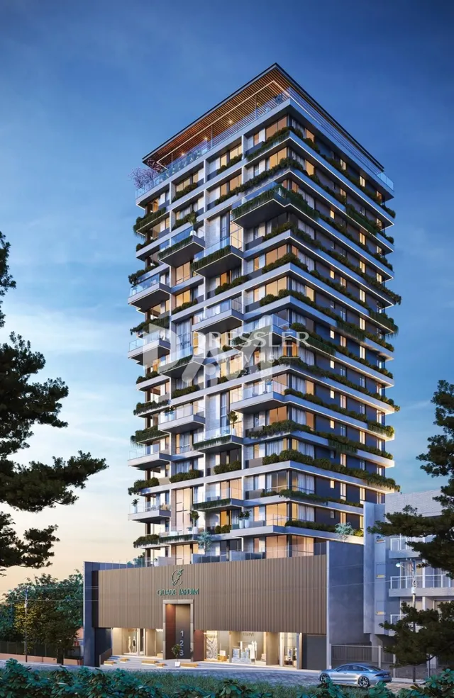 Fachada moderna de um edifício residencial em Lajeado, Brasil.