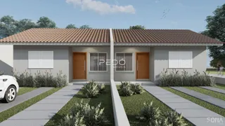 Fachada de uma residência em Lajeado, Brasil, com jardim frontal.