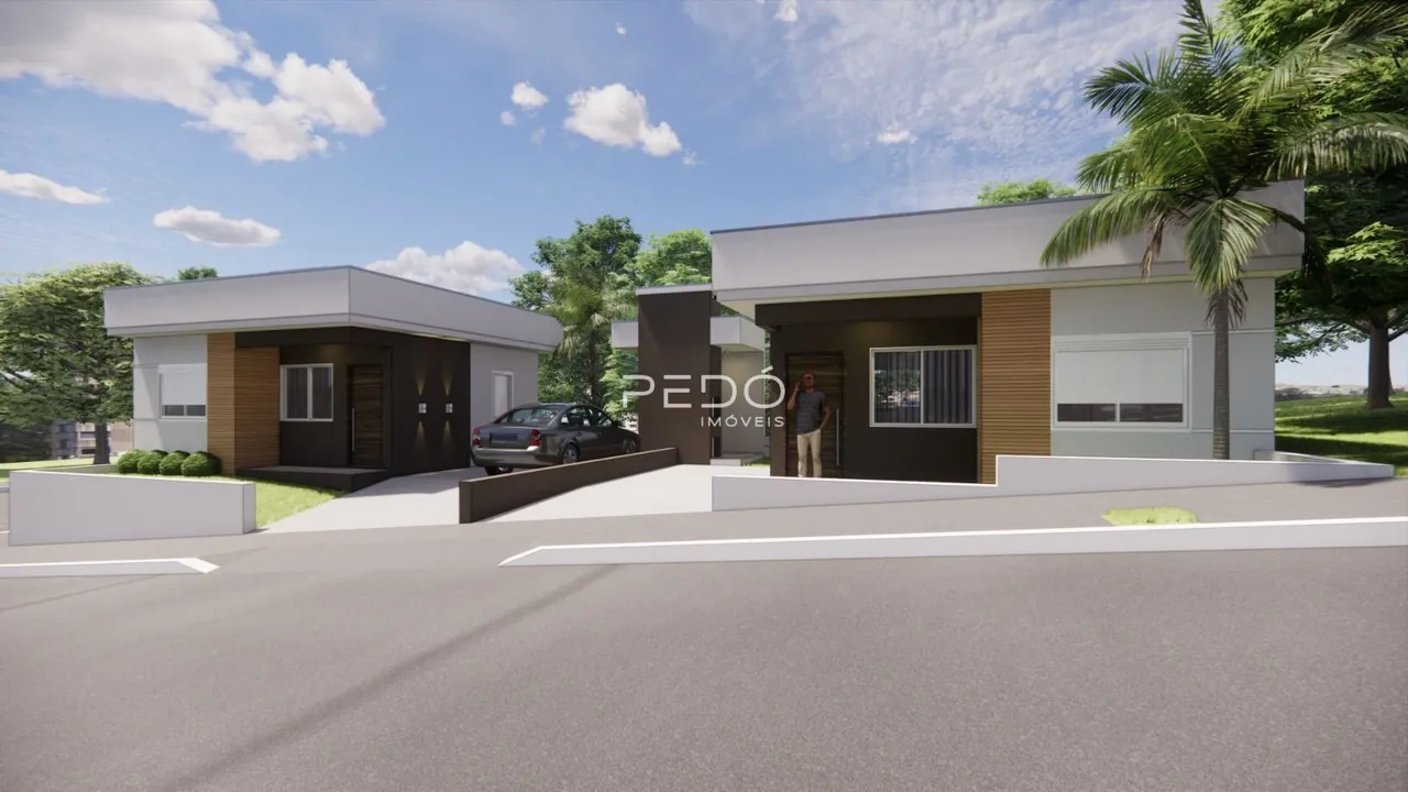 Fachada moderna de uma residência em Lajeado, Brasil.