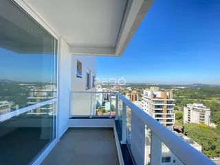 Vista panorâmica da varanda de um apartamento em Lajeado, Brasil.