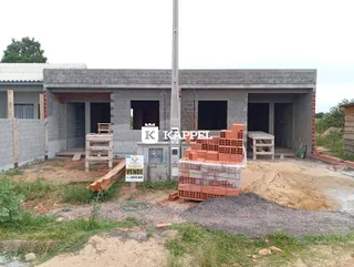 Foto da fachada de uma construção em andamento em Lajeado, Brasil.