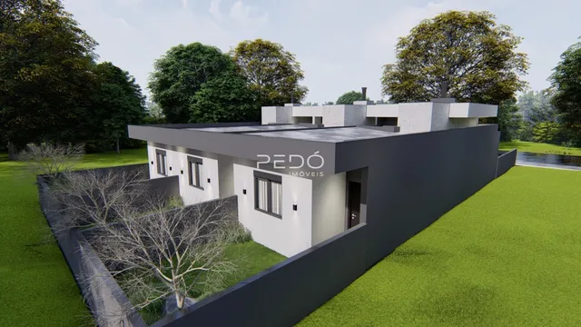 Fachada moderna de uma residência em Lajeado, Brasil.