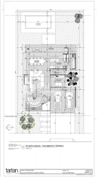Planta baixa do pavimento térreo de uma propriedade em Lajeado.