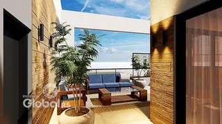 Sala de estar com vista para o mar em Lajeado.