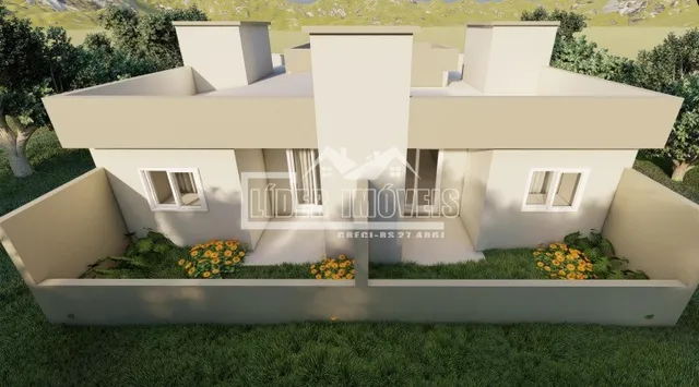 Fachada de uma residência moderna em Lajeado, Brasil.