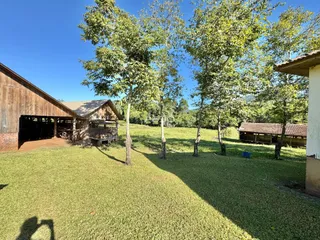 Vista externa de um terreno com gramado e árvores em Lajeado.