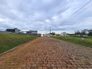 Caminho de tijolos no quintal da propriedade em Lajeado.
