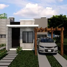 Fachada moderna de uma residência em Lajeado, Brasil.