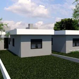 Foto da fachada de uma casa simples com jardim em Lajeado, Brasil.