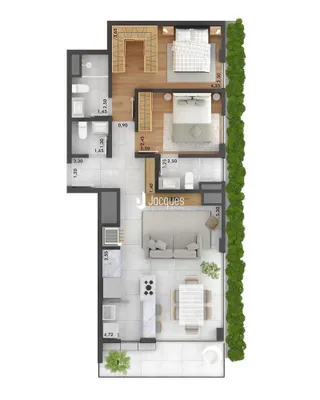 Apartamento com 2 dormitórios, foto 14