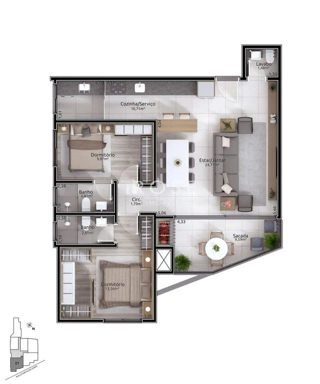 Apartamento com 2 dormitórios, foto 2