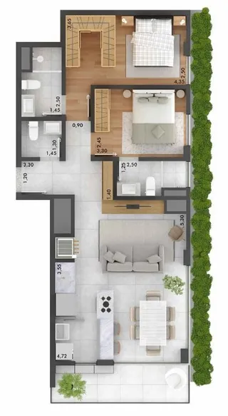 Apartamento com 2 dormitórios, foto 3