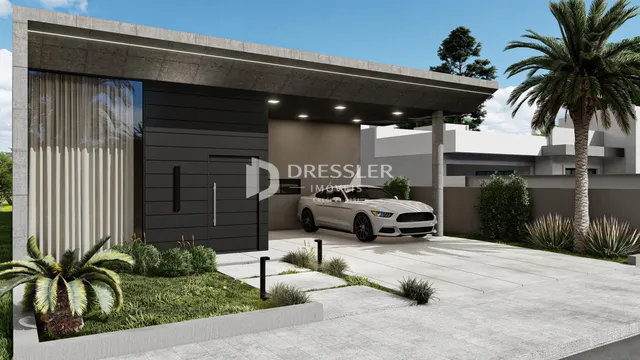 Fachada moderna de uma residência em Lajeado, Brasil.