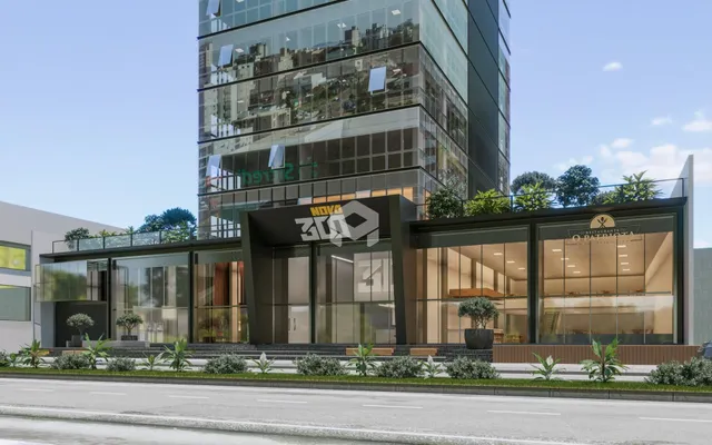 Fachada moderna de um edifício comercial em Lajeado.