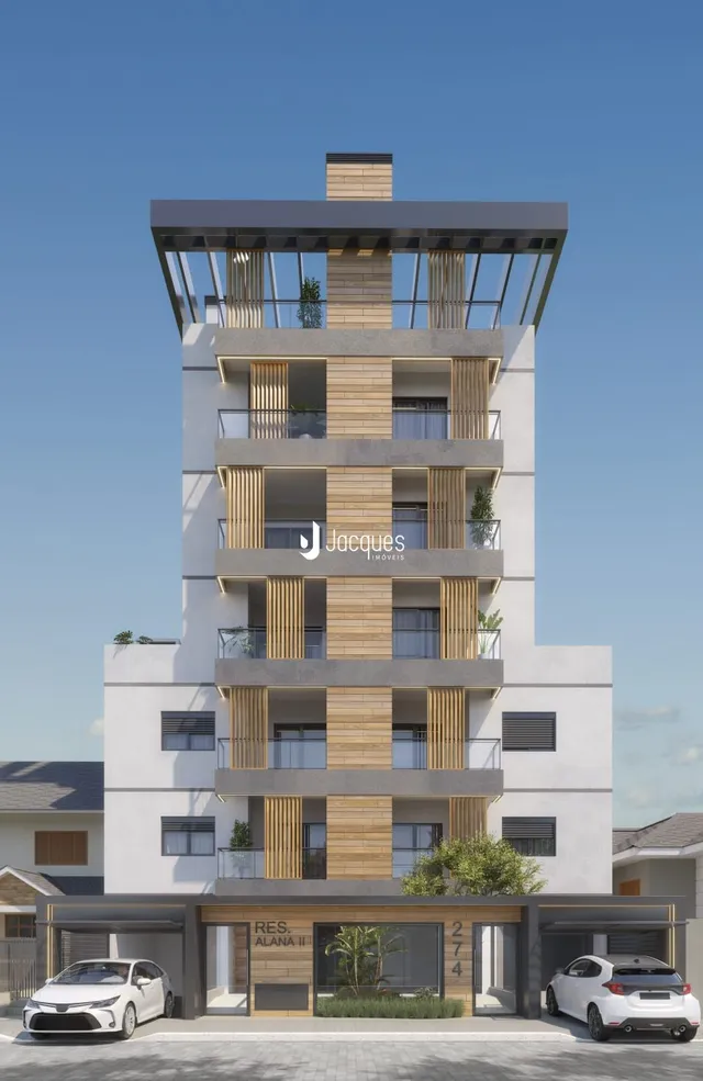 Fachada moderna de um edifício residencial em Lajeado, Brasil.