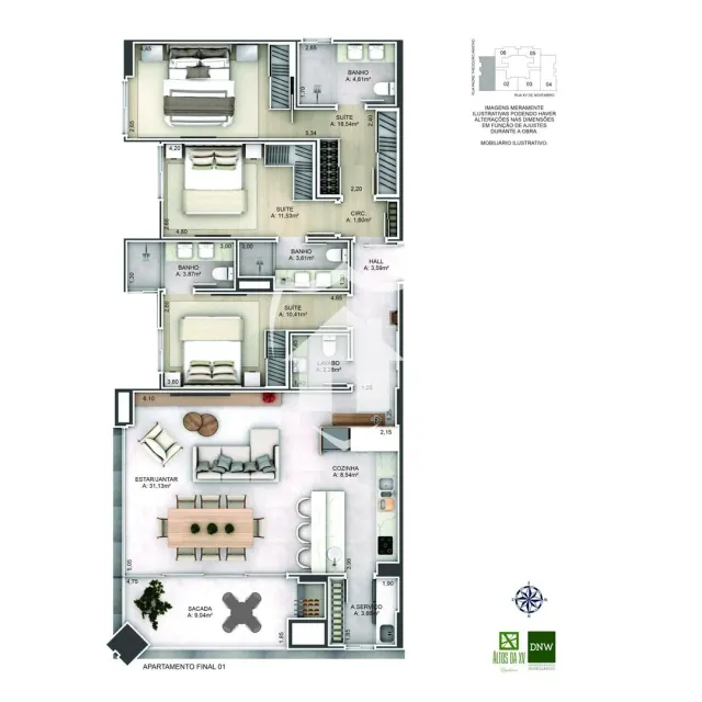 Apartamento com 3 dormitórios, foto 3