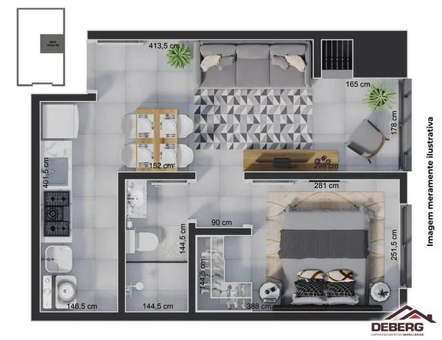 Apartamento com 1 dormitório, foto 4