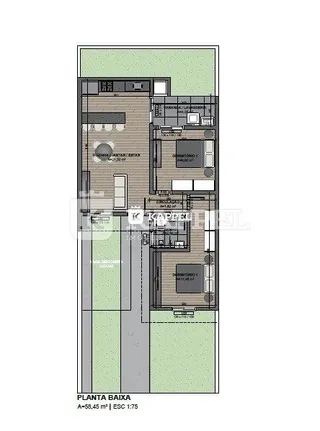 Planta baixa do andar térreo de um imóvel residencial.