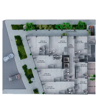 Planta de um imóvel comercial em Lajeado, Brasil.