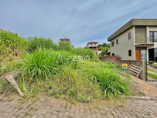 Vista externa de uma propriedade com vegetação alta na frente.