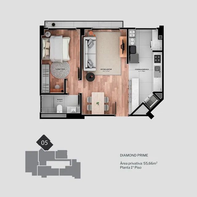 Apartamento com 1 dormitório, foto 5
